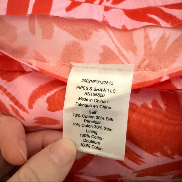 Veronica Beard Samy Mini Dress Poppy Multi Pink Red Shirt 3/4 Sleeve Button US 6 - Picture 16 of 16